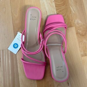 NEW women’s pink mule heel- A New Day size 12